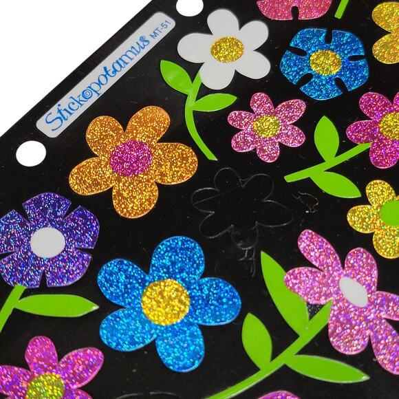 VTG Stickopotamus Electric Flower Stickers MT-51 Bright Foil Scrapbooking Crafts - Picture 2 of 3